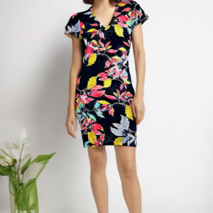 Vestido preto estampado neoprene