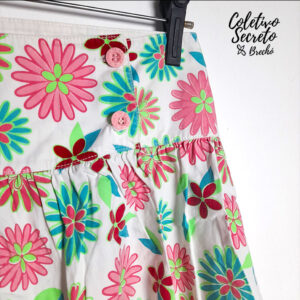 Saia estampada flores – Turma da malha – tam P