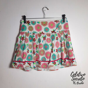 Saia estampada flores – Turma da malha – tam P