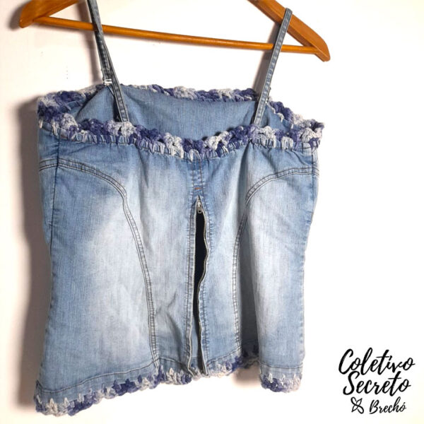 Blusa jeans e crochê - Echelle - Image 4