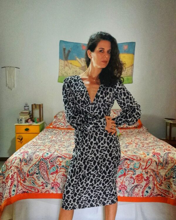 Vestido animal print - Shein - tam M