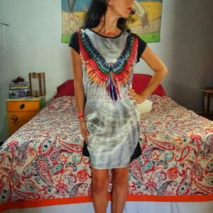 Vestido estampa de asas – Energia Natural – tam P