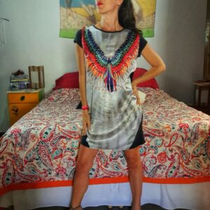 Vestido estampa de asas – Energia Natural – tam P