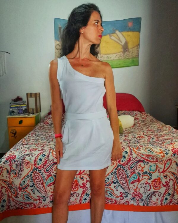 Vestido um ombro branco - Access - tam P