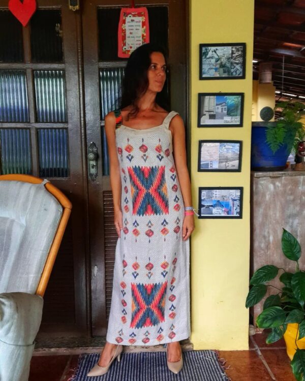 Vestido longo com bordado - Farm - Image 5