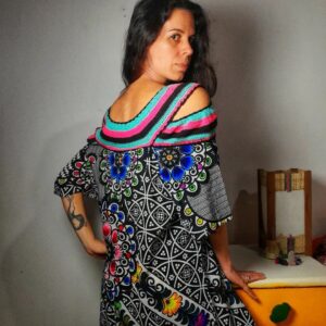 Vestido estampado e com crochê – Oh Boy! – tam M