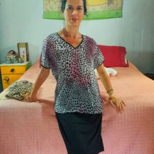 Camisa seda animal print – Le Lis Blanc – tam P
