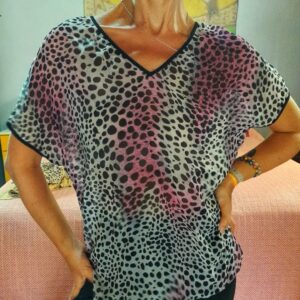 Camisa seda animal print – Le Lis Blanc – tam P