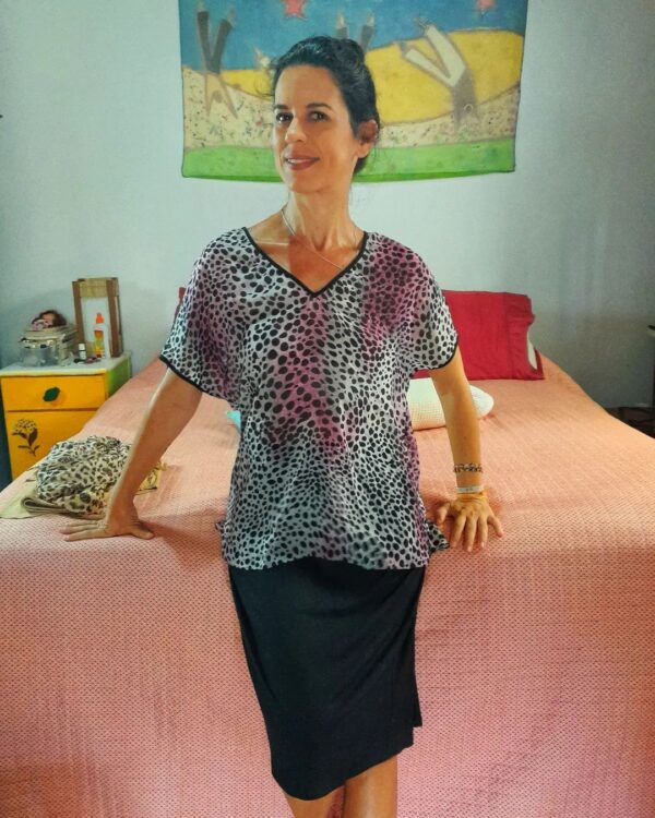 Camisa seda animal print - Le Lis Blanc - tam P - Image 3