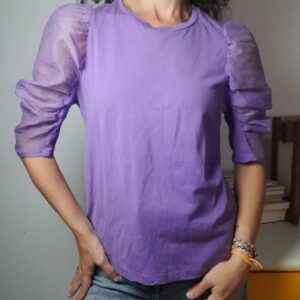 Bluza roxa manga bufante – Zara – tam P