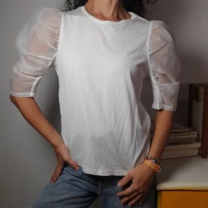 Blusa branca manga bufante – Zara – tam P