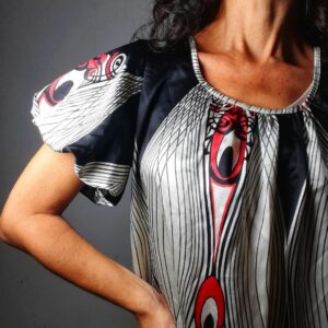 Vestido soltinho estampado com manga bufante – Skazia – tam 38 / M