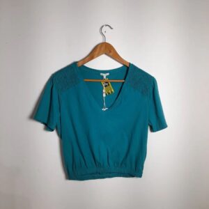 Cropped azul-turquesa – Le Lis Blanc – tam P – *NOVO*