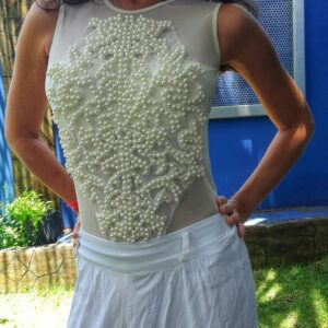 Body com transparência e pérolas – Planet Body – tam M