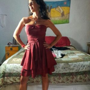 Vestido vinho tomara que caia – Nakisska – tam M