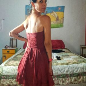 Vestido vinho tomara que caia – Nakisska – tam M