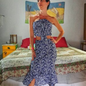 Conjunto estampado azul – Charry – tam M