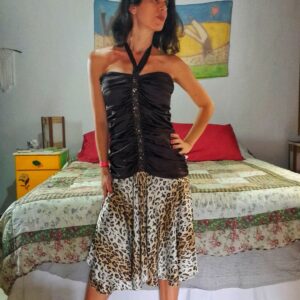 Vestido animal print – Orange – tam G