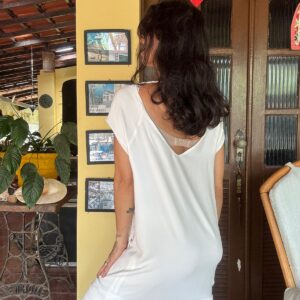 Vestido branco com franjas – Shoulder – tam P