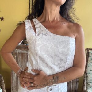 Cropped branco um ombro só – Limelight – tam P