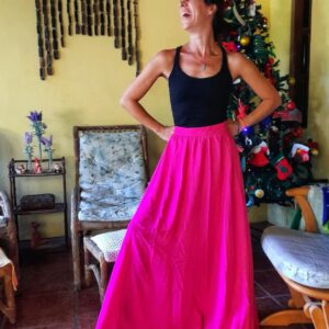 Saia comprida rosa – Únicas – tam G