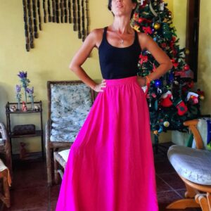 Saia comprida rosa – Únicas – tam G