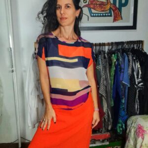 Camisa colorida com transparência – tam P