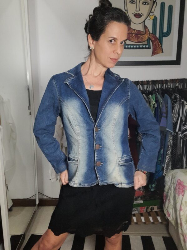 Jaqueta / blazer jeans - Frutacor - tam 42 - Image 6