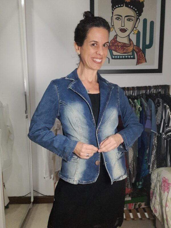 Jaqueta / blazer jeans - Frutacor - tam 42