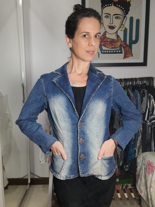 Jaqueta / blazer jeans - Frutacor - tam 42 - Image 4