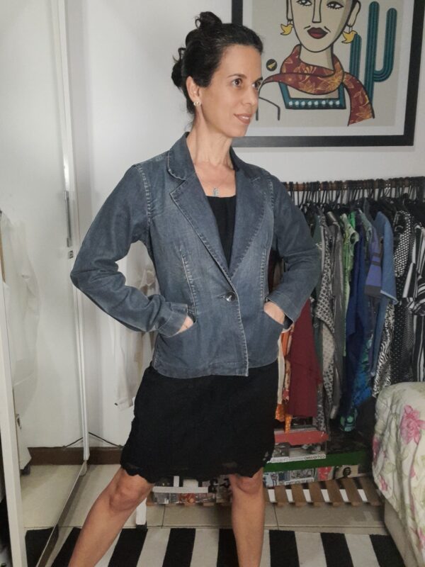 Blazer / casaco jeans - Exss - Tam P