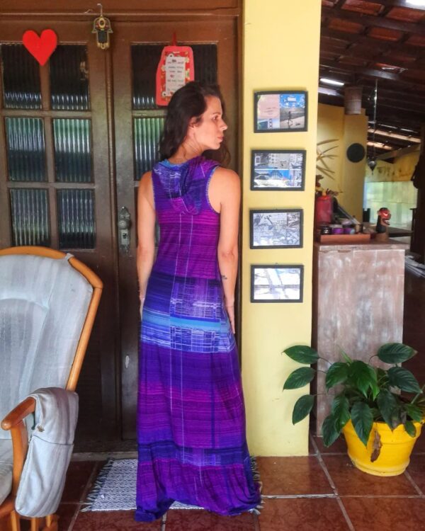 Vestido longo roxo com capuz - The Planet - tam P - Image 3