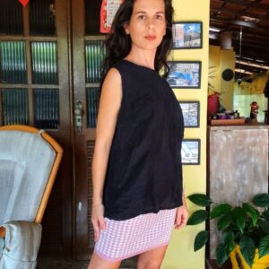 Blusa preta de seda – tam 38