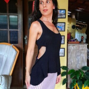 Blusa preta com brilho – Just Be – tam M