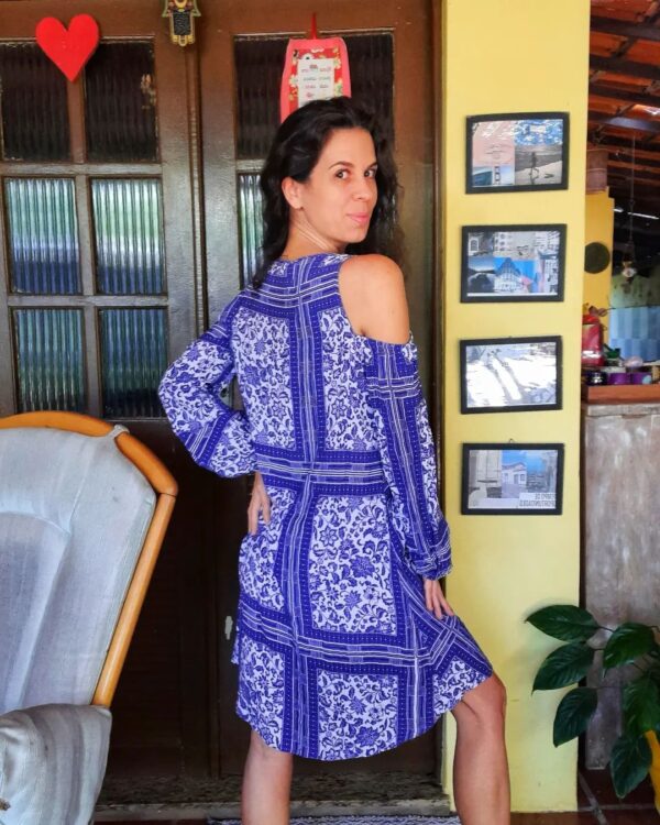 Vestido azul estampado - Alk Casual - tam 38 - Image 3