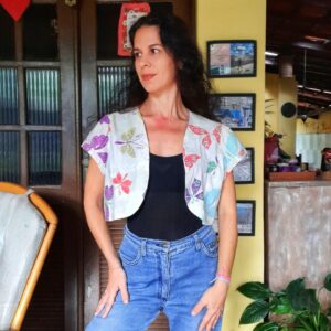 Cropped / Bolero estampa borboletas – Jany Modas – tam G
