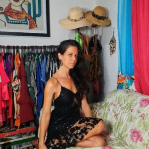 Vestido preto com mini paetês – Botswana – tam P