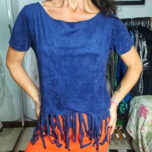 Camisa de veludo com franjas – Le Lis Blanc – tam P