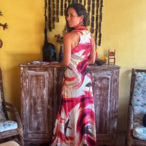 Vestido estampa vermelha – Cambodja – tam P