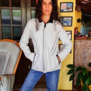 Casaco de couro branco – tam 44