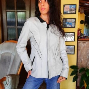 Casaco de couro branco – tam 44