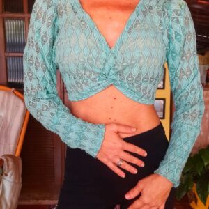 Cropped verde com manga comprida – Yaia – tam M