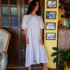 Vestido longo branco – Zara – tam p *NOVO*