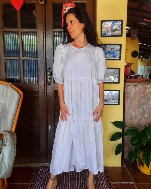 Vestido longo branco - Zara - tam p *NOVO* - Image 2