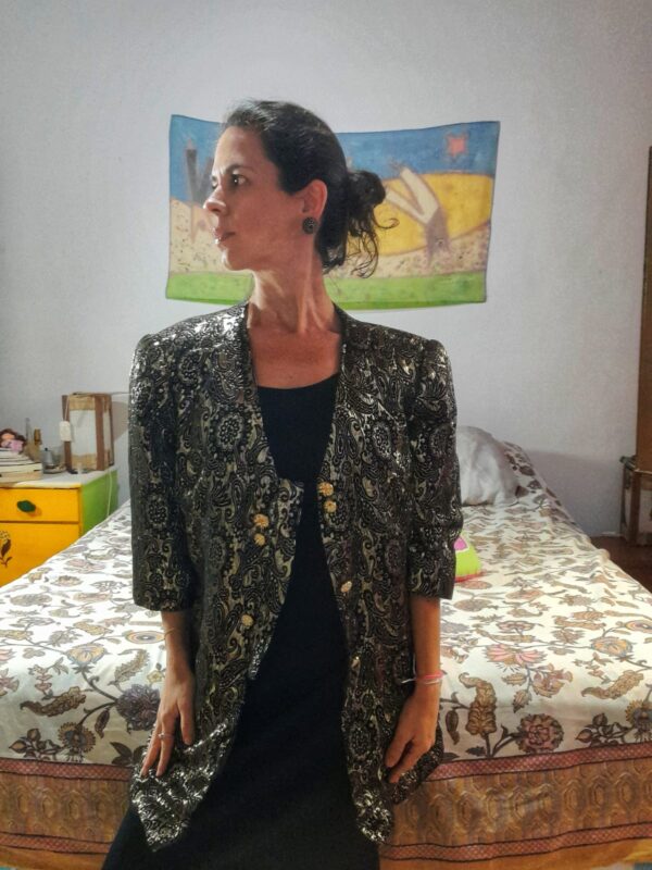 Blazer preto e dourado - Lala Palma - tam G - Image 6