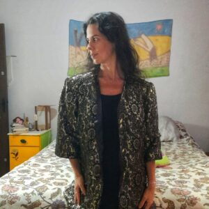 Blazer preto e dourado – Lala Palma – tam G