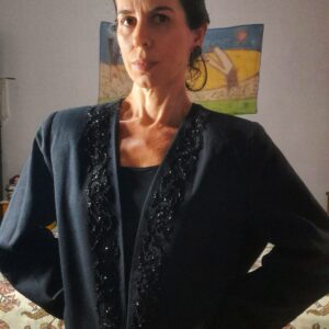 Blazer preto com detalhe bordado – John Meyer – tam G