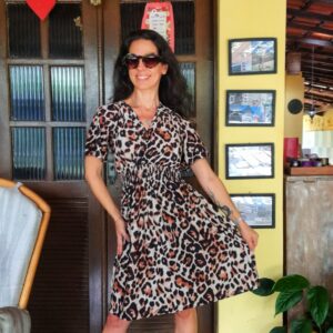 Vestido animal print – Sisters – tam M