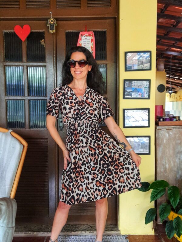 Vestido animal print - Sisters - tam M