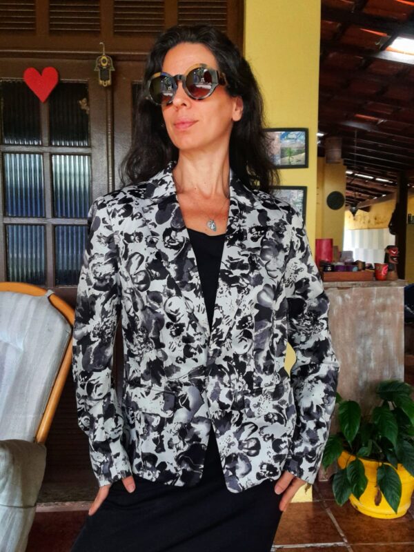 Blazer estampado preto e branco - Yessica City - tam 42 - Image 2